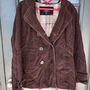Sonoma Life + Style Brown Corduroy Blazer Jacket Women’s Large